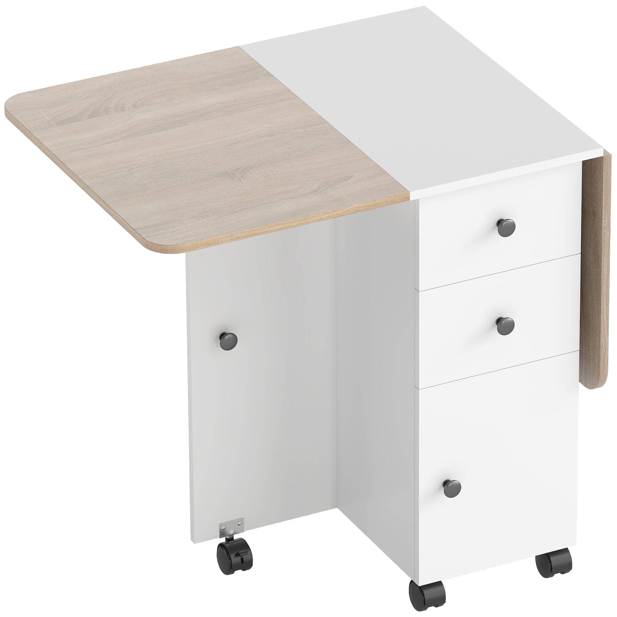Wooden Drop Leaf Dining Table for 4 to 6 People With Multi-Storage - Velmora