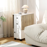 Wooden Drop Leaf Dining Table for 4 to 6 People With Multi-Storage - Velmora