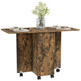 Wooden Drop Leaf Dining Table for 4 to 6 People With Multi-Storage - Velmora