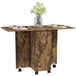 Wooden Drop Leaf Dining Table for 4 to 6 People With Multi-Storage - Velmora