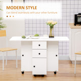 Wooden Drop Leaf Dining Table for 4 to 6 People With Multi-Storage - Velmora