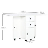 Wooden Drop Leaf Dining Table for 4 to 6 People With Multi-Storage - Velmora