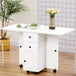 Wooden Drop Leaf Dining Table for 4 to 6 People With Multi-Storage - Velmora