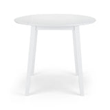 Wooden Drop Leaf Dining Table for 4 People Round - Coast