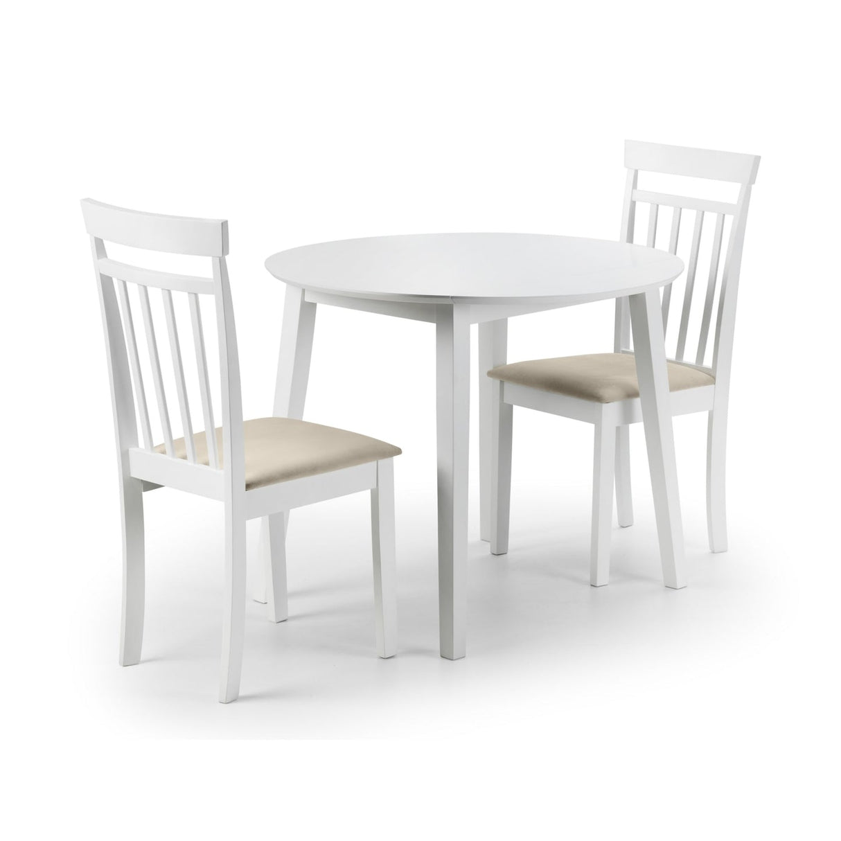 Wooden Drop Leaf Dining Table for 4 People Round - Coast