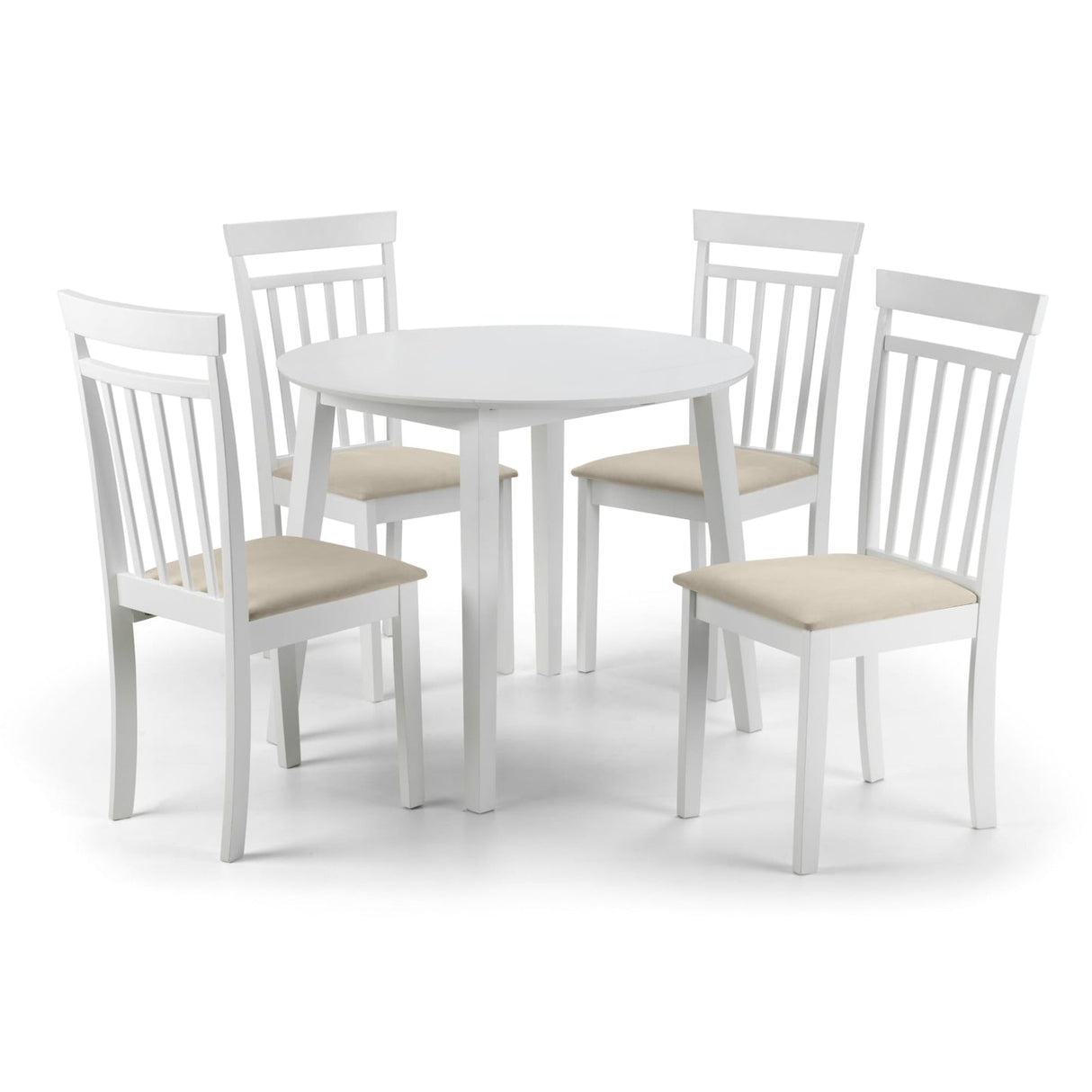 Wooden Drop Leaf Dining Table for 4 People Round - Coast