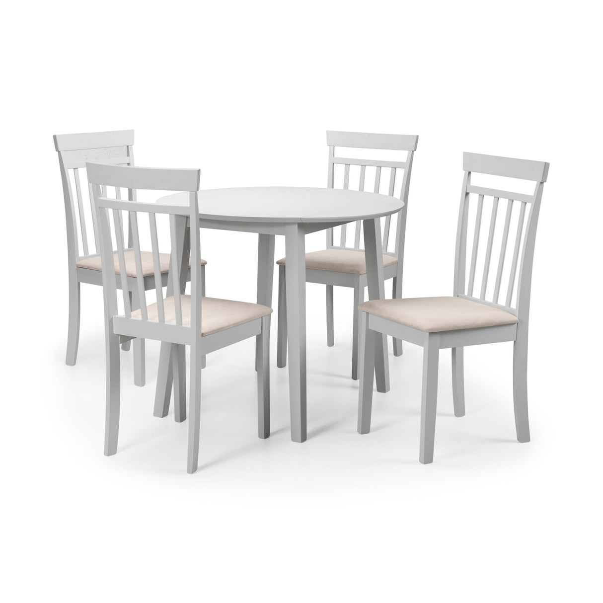 Wooden Drop Leaf Dining Table for 4 People Round - Coast