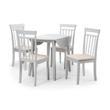 Wooden Drop Leaf Dining Table for 4 People Round - Coast