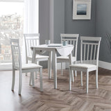 Wooden Drop Leaf Dining Table for 4 People Round - Coast