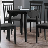 Wooden Drop Leaf Dining Table for 4 People Round - Coast