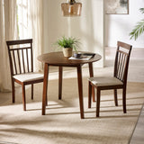 Wooden Drop Leaf Dining Table for 4 People Round - Coast