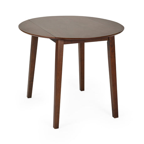 Wooden Drop Leaf Dining Table for 4 People Round - Coast