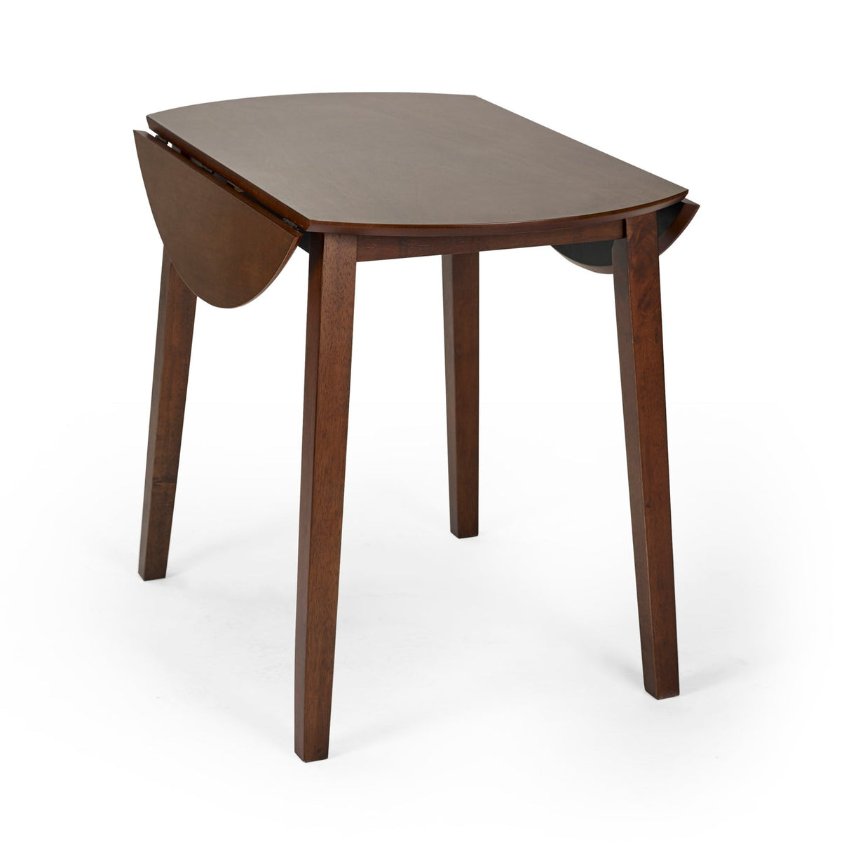 Wooden Drop Leaf Dining Table for 4 People Round - Coast
