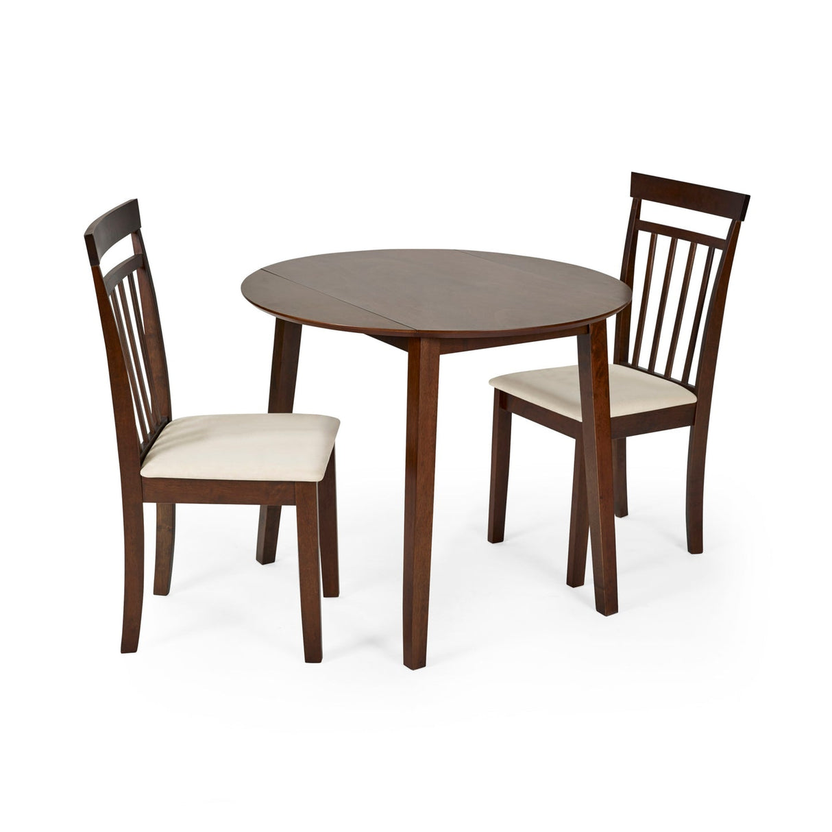 Wooden Drop Leaf Dining Table for 4 People Round - Coast
