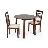 Wooden Drop Leaf Dining Table for 4 People Round - Coast