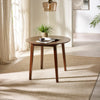 Wooden Drop Leaf Dining Table for 4 People Round - Coast