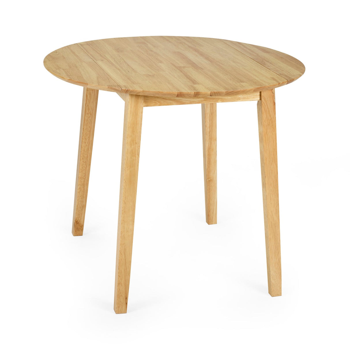 Wooden Drop Leaf Dining Table for 4 People Round - Coast