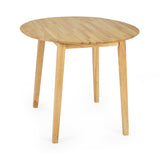 Wooden Drop Leaf Dining Table for 4 People Round - Coast