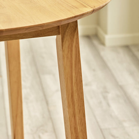 Wooden Drop Leaf Dining Table for 4 People Round - Coast