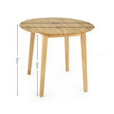 Wooden Drop Leaf Dining Table for 4 People Round - Coast