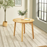 Wooden Drop Leaf Dining Table for 4 People Round - Coast
