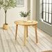 Wooden Drop Leaf Dining Table for 4 People Round - Coast