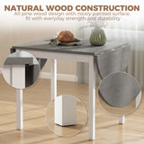 Wooden Drop-Leaf Dining Table Oval for 4 to 6 People - Velmora