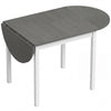 Wooden Drop-Leaf Dining Table Oval for 4 to 6 People - Velmora
