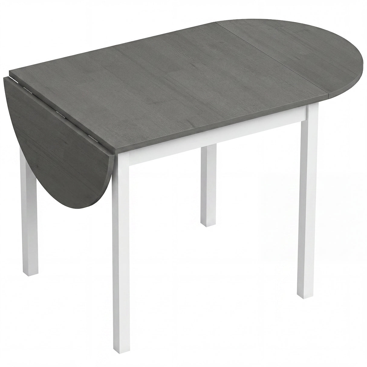 Wooden Drop-Leaf Dining Table Oval for 4 to 6 People - Velmora