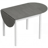 Wooden Drop-Leaf Dining Table Oval for 4 to 6 People - Velmora