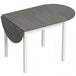 Wooden Drop-Leaf Dining Table Oval for 4 to 6 People - Velmora