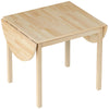 Wooden Drop-Leaf Dining Table Oval for 4 to 6 People - Velmora