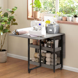 Wooden Drop Leaf Dining Table Rectangular for 4 People - Velmora