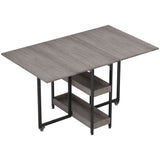Wooden Drop Leaf Dining Table Rectangular for 4 People - Velmora