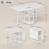 Wooden Drop Leaf Dining Table Rectangular for 4 People - Velmora