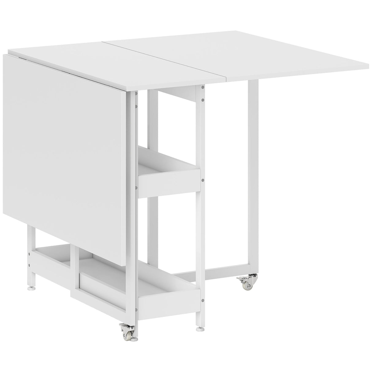 Wooden Drop Leaf Dining Table Rectangular for 4 People - Velmora