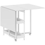 Wooden Drop Leaf Dining Table Rectangular for 4 People - Velmora