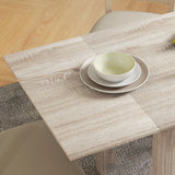 Wooden Drop Leaf Dining Table Rectangular for 4 People in Wood Effect - Velmora
