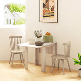 Wooden Drop Leaf Dining Table Rectangular for 4 People in Wood Effect - Velmora