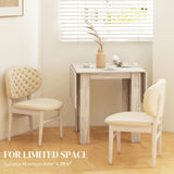 Wooden Drop Leaf Dining Table Rectangular for 4 People in Wood Effect - Velmora