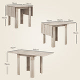 Wooden Drop Leaf Dining Table Rectangular for 4 People in Wood Effect - Velmora