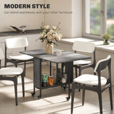 Wooden Drop Leaf Dining Table Rectangular fro 4 to 6 People - Velmora