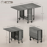 Wooden Drop Leaf Dining Table Rectangular fro 4 to 6 People - Velmora