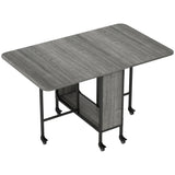 Wooden Drop Leaf Dining Table Rectangular fro 4 to 6 People - Velmora