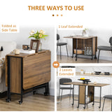 Wooden Drop Leaf Dining Table Rectangular fro 4 to 6 People - Velmora