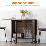Wooden Drop Leaf Dining Table Rectangular fro 4 to 6 People - Velmora