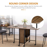 Wooden Drop Leaf Dining Table Rectangular fro 4 to 6 People - Velmora