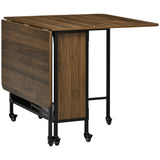 Wooden Drop Leaf Dining Table Rectangular fro 4 to 6 People - Velmora