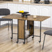 Wooden Drop Leaf Dining Table Rectangular fro 4 to 6 People - Velmora