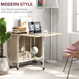 Wooden Drop Leaf Dining Table Rectangular fro 4 to 6 People - Velmora